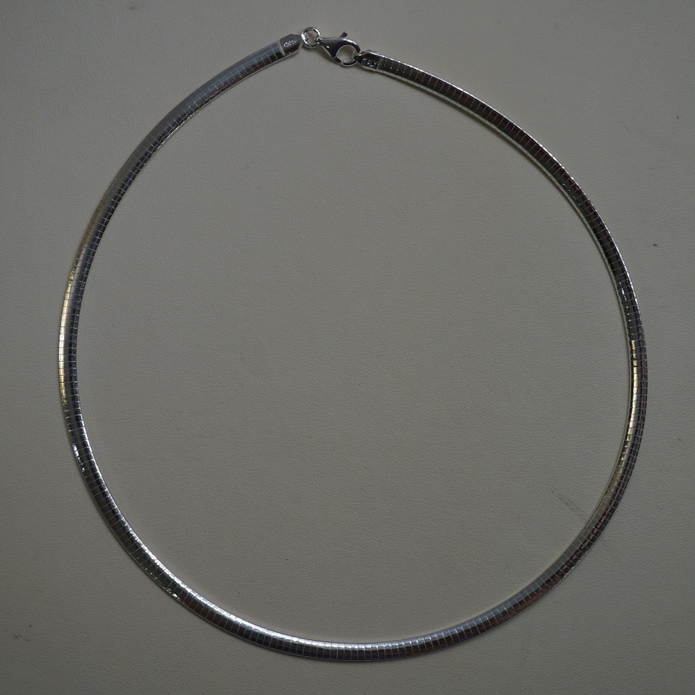 Sterling Silver (.925) 16 Inch Omega Necklace - Picture 2 of 6